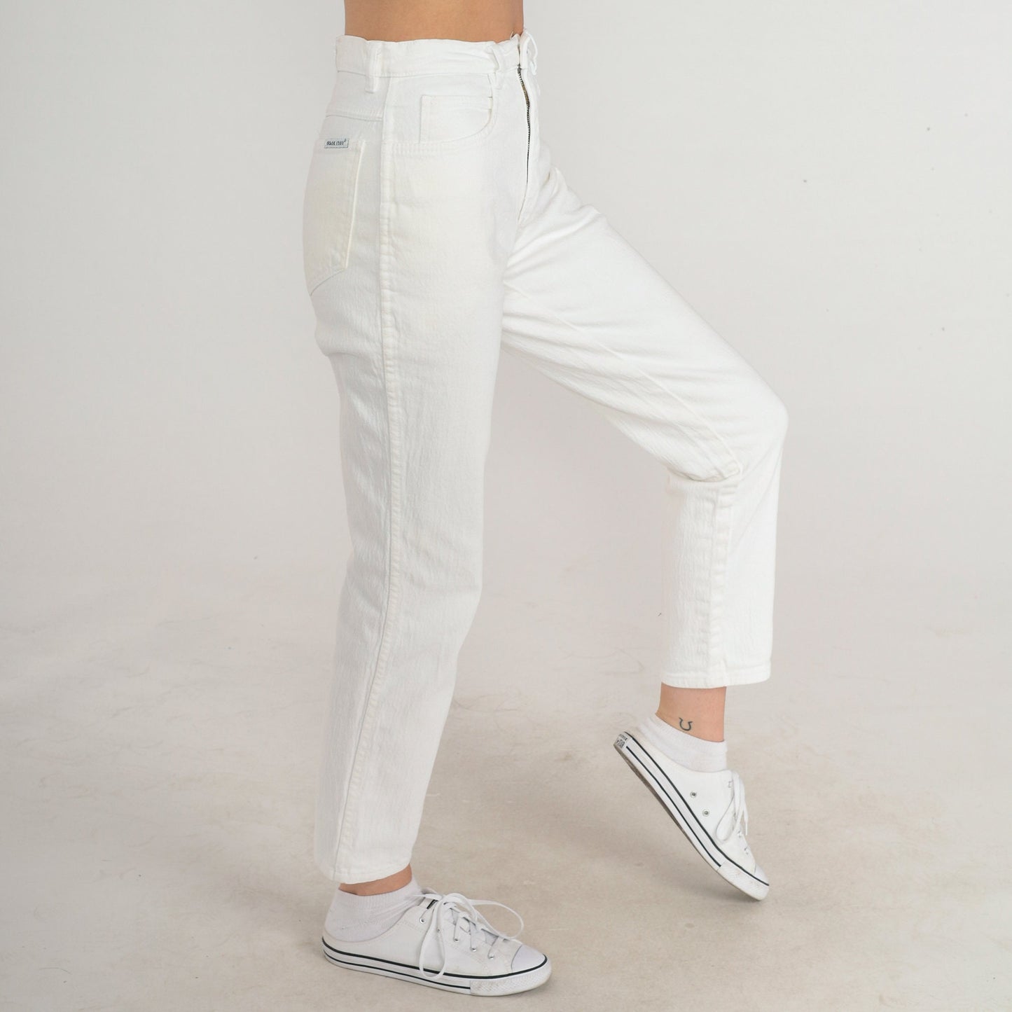 80s Jordache White Denim High-Waist Slim Jeans Extra Small