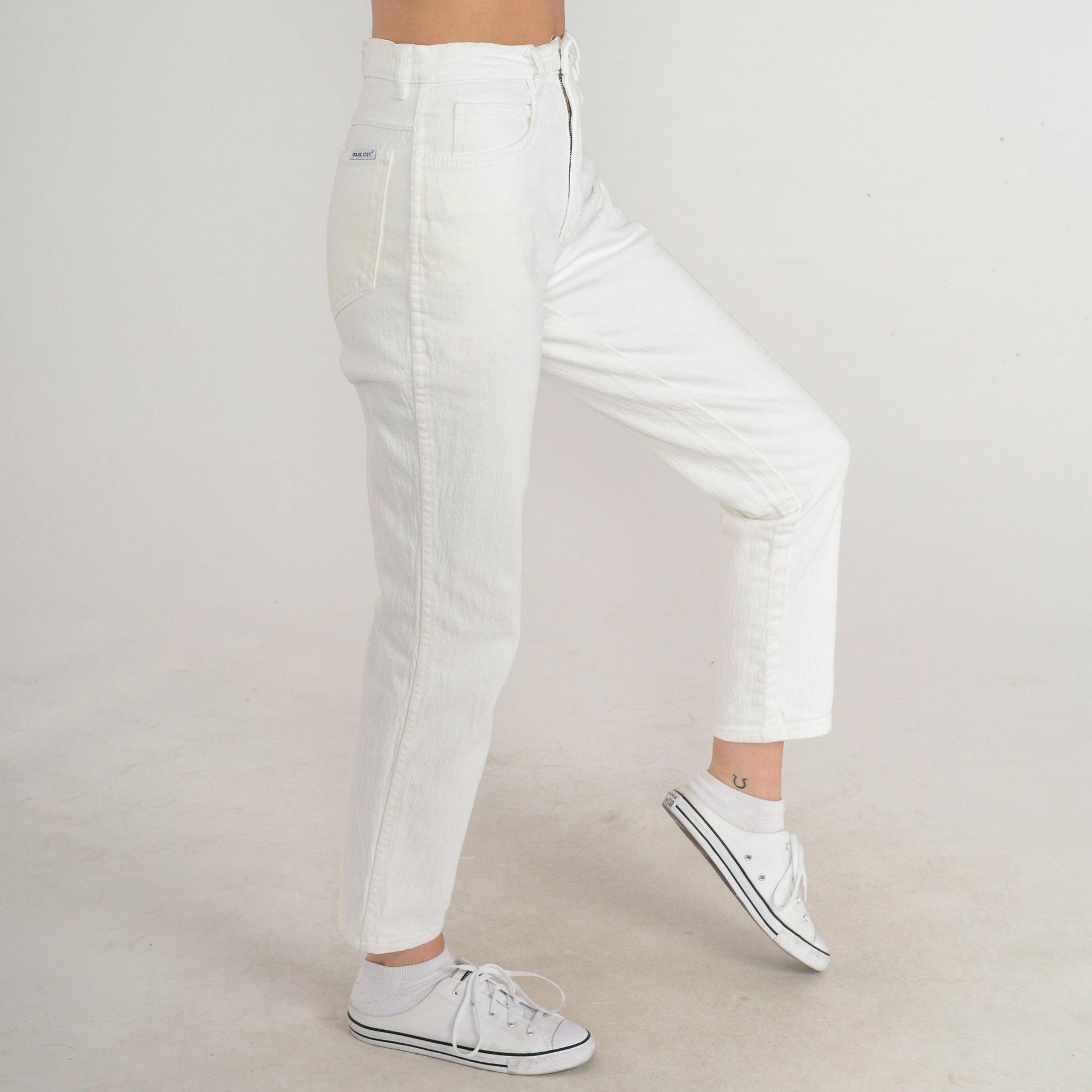 80s Jordache White Denim High-Waist Slim Jeans Extra Small