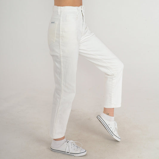 80s Jordache White Denim High-Waist Slim Jeans Extra Small