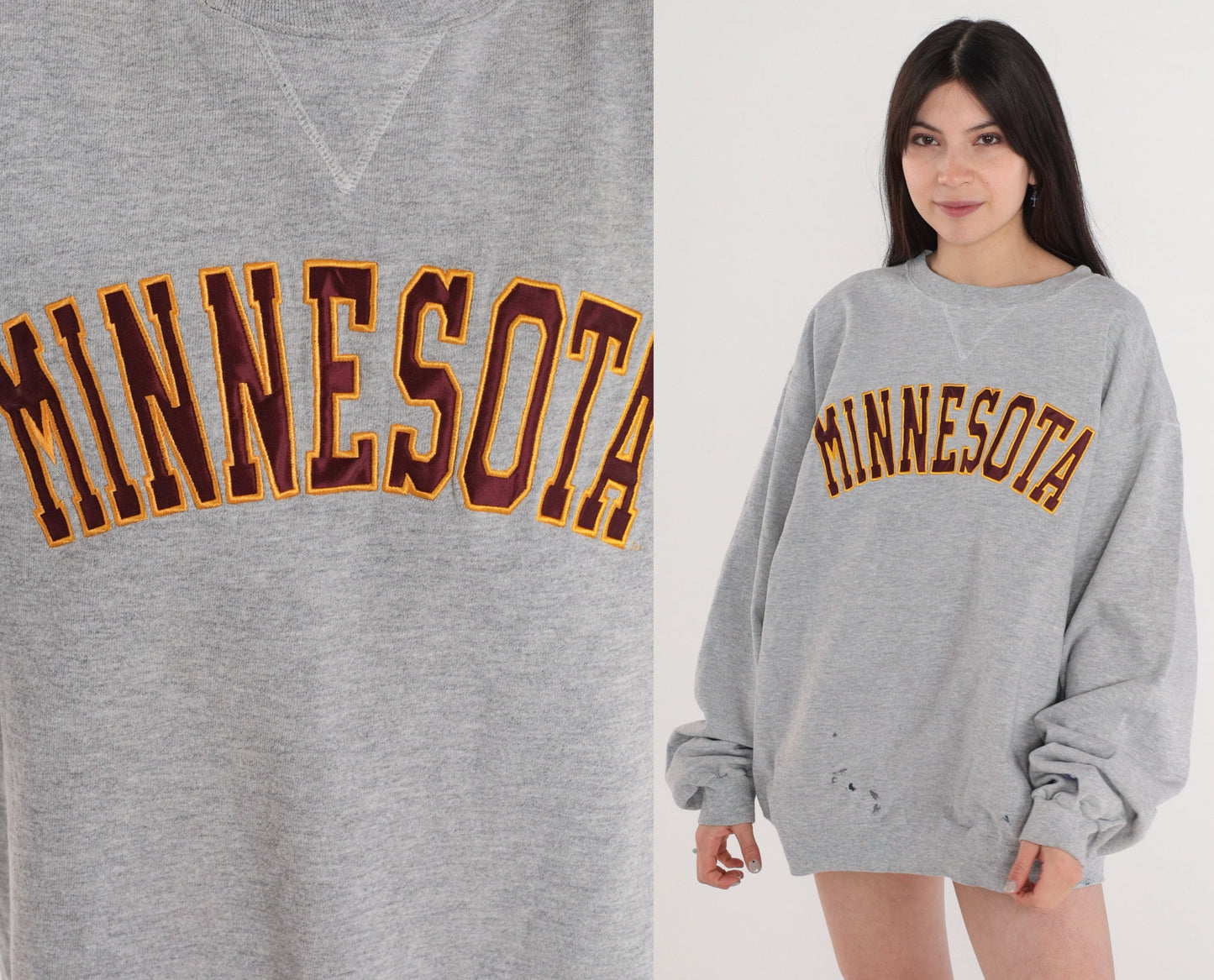 00s Champion Minnesota Golden Gophers Sweatshirt Heather Grey XL