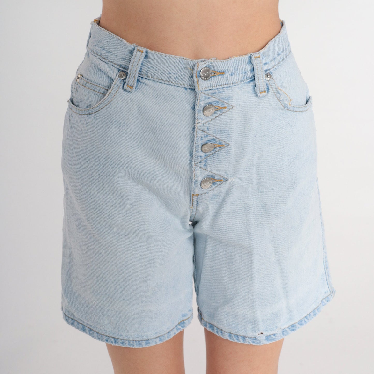 Sasson 90s Blue Denim Shorts High Waisted Button Fly Extra Small XS