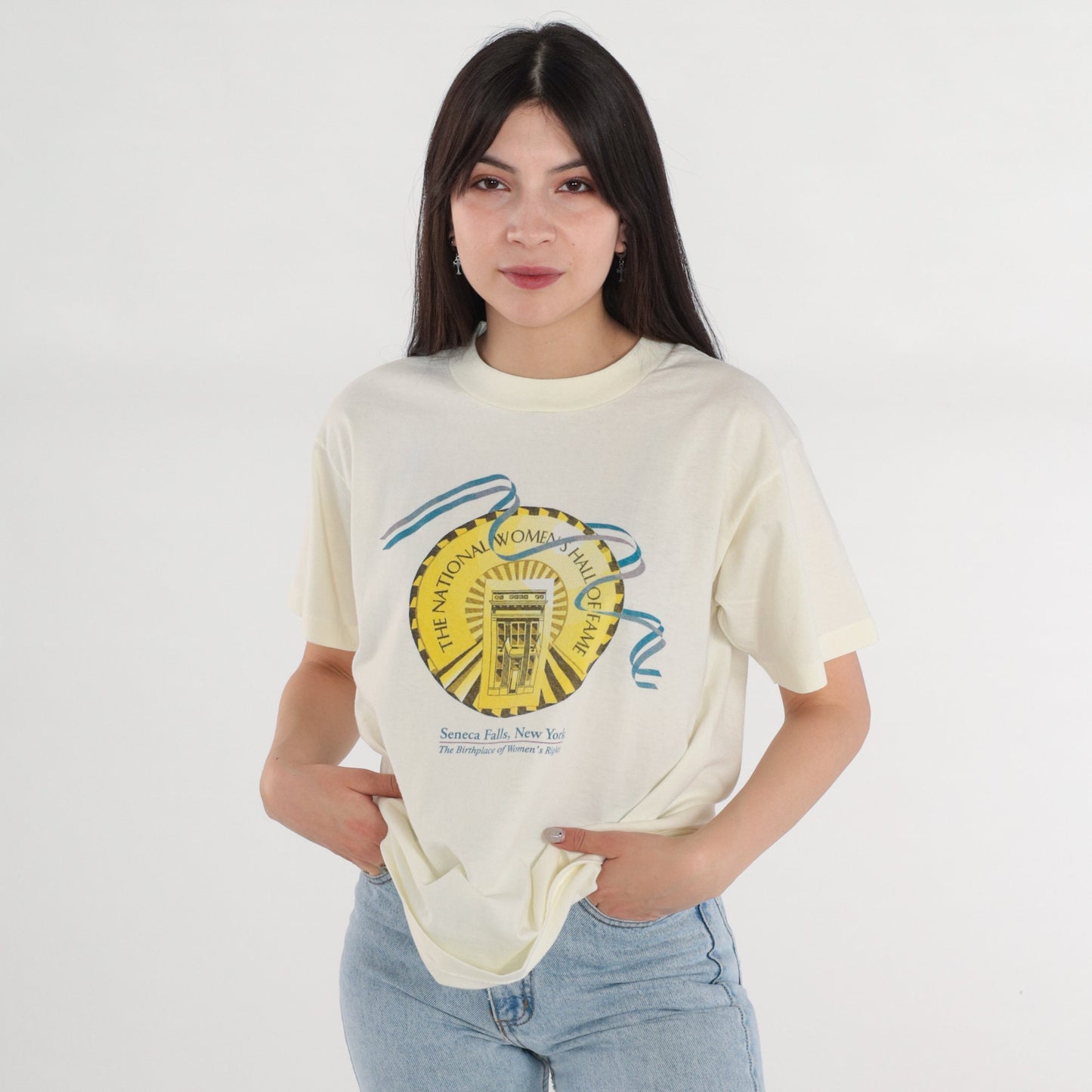 90s National Women's Hall of Fame Graphic Tee White Single Stitch Medium M