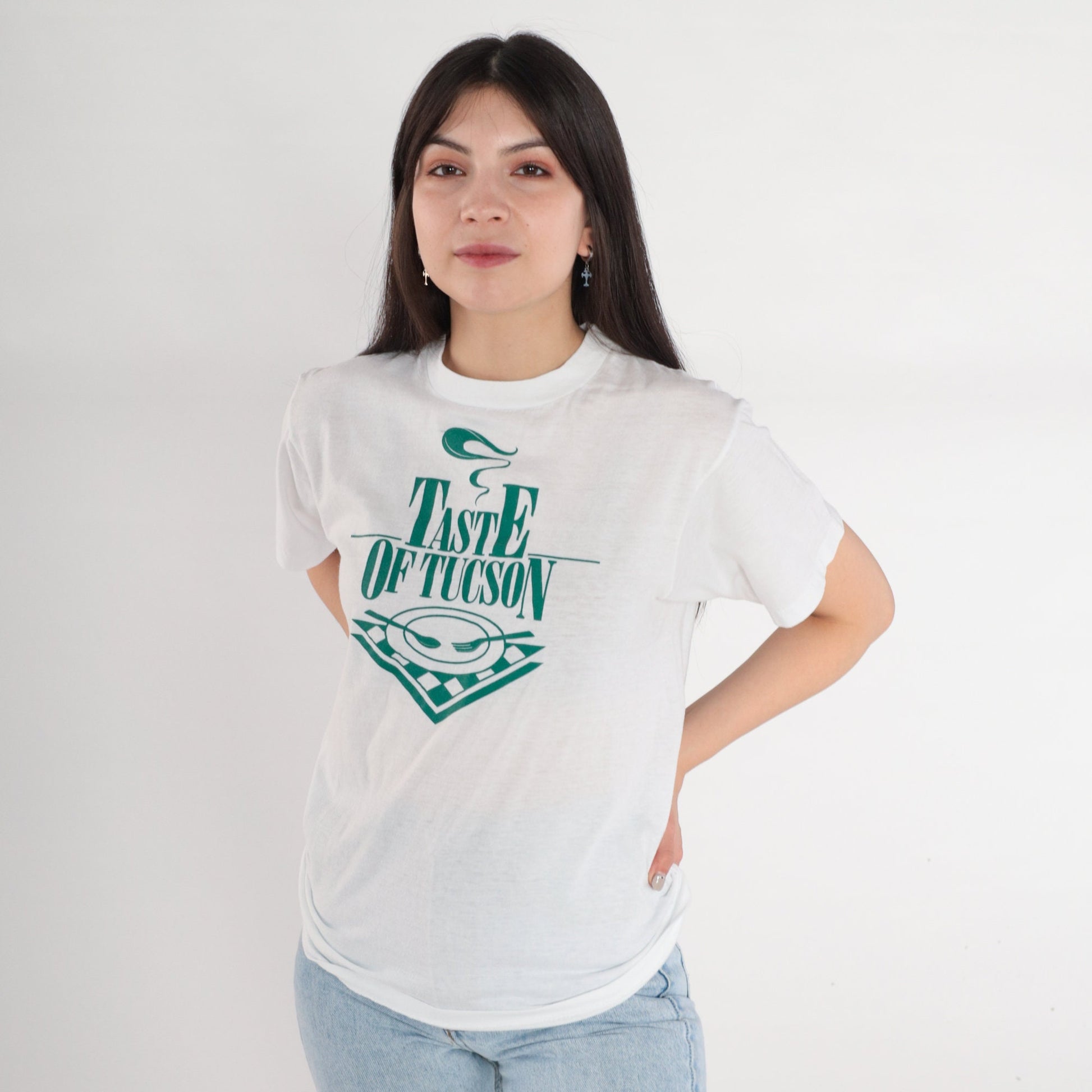 90s Taste of Tucson Arizona Graphic T-Shirt White Single Stitch Medium M