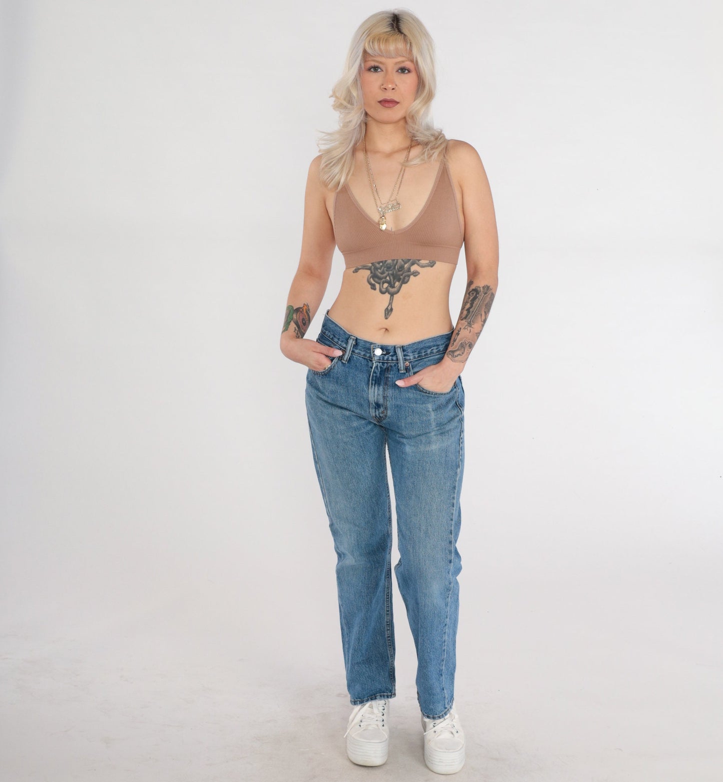 Y2K Levi's 505 Straight Leg Jeans Mid Rise Blue Denim Medium 30x30