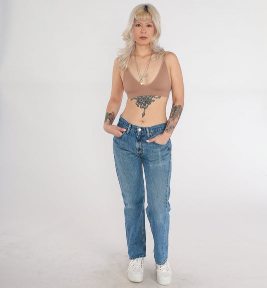 Y2K Levi's 505 Straight Leg Jeans Mid Rise Blue Denim Medium 30x30