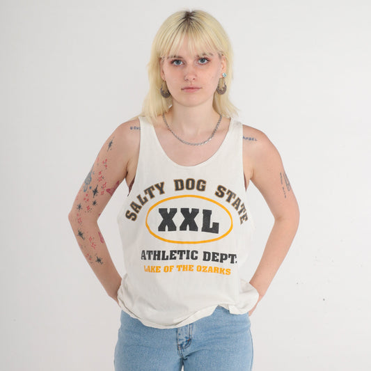 90s Salty Dog State Lake of the Ozarks Graphic Tank Top Cotton Medium