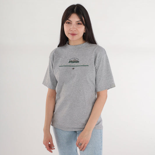 90s Yellowstone National Park Moose Graphic Tee Heather Grey Small
