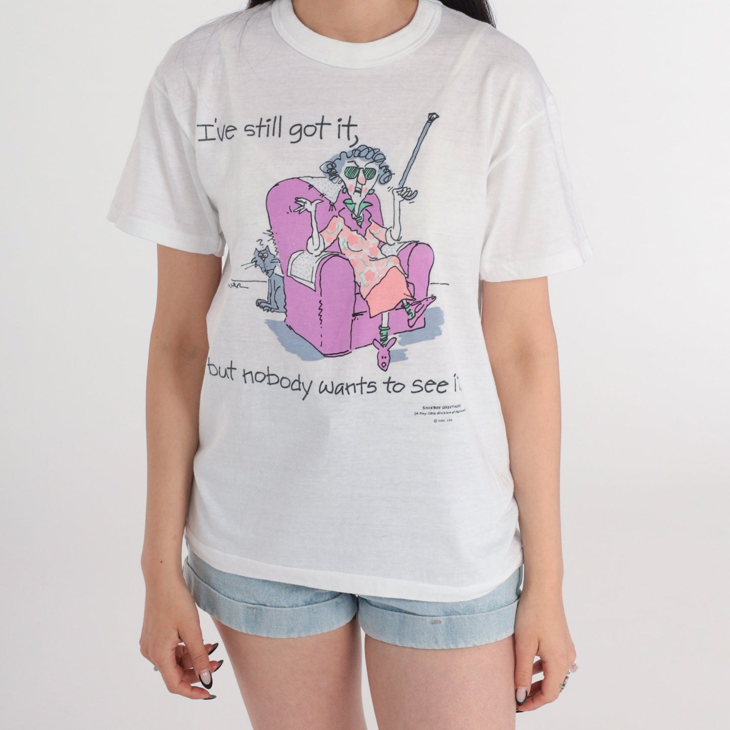 90s Shoebox Greetings Graphic T-Shirt I've Still Got It Humour Tee Small