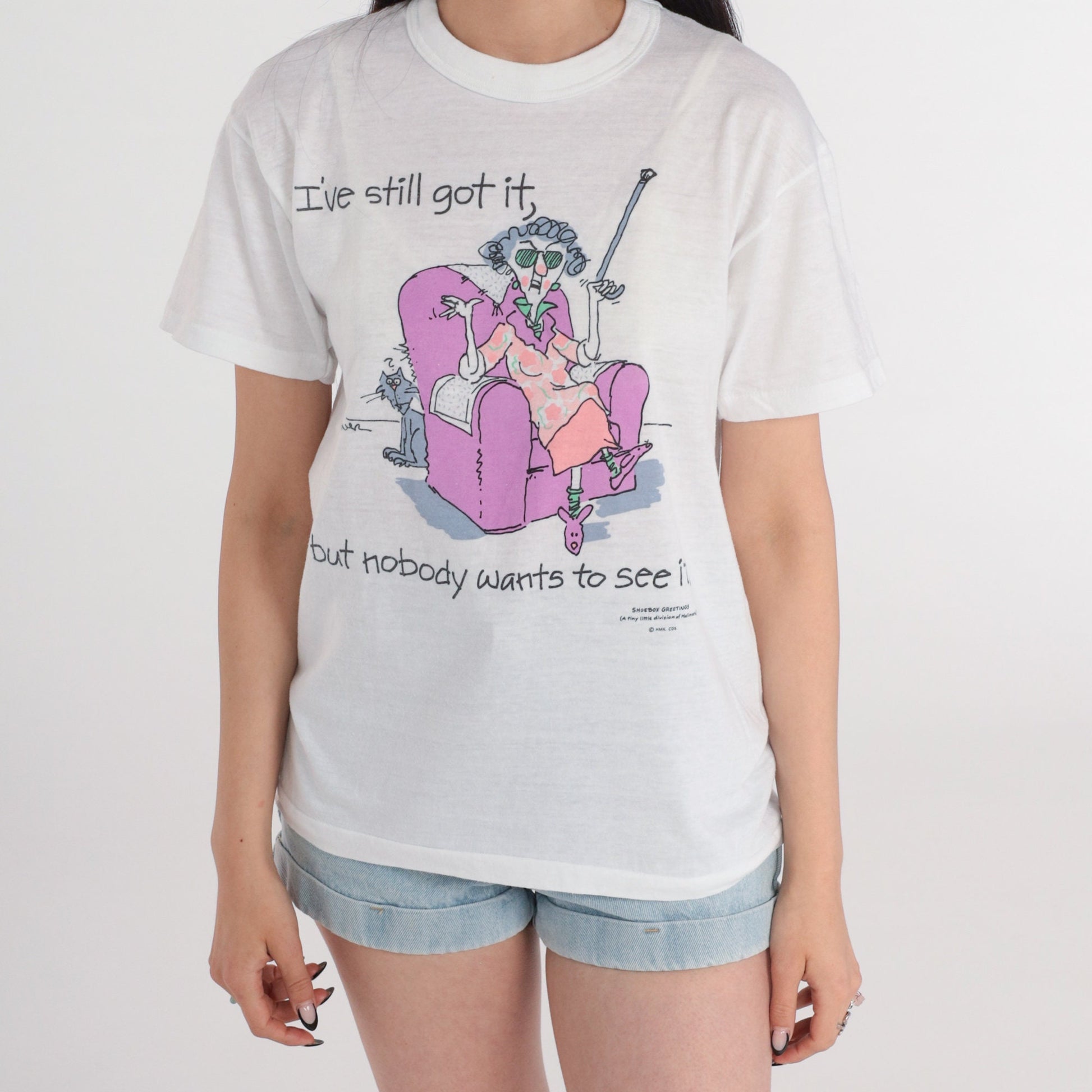 90s Shoebox Greetings Graphic T-Shirt I've Still Got It Humour Tee Small