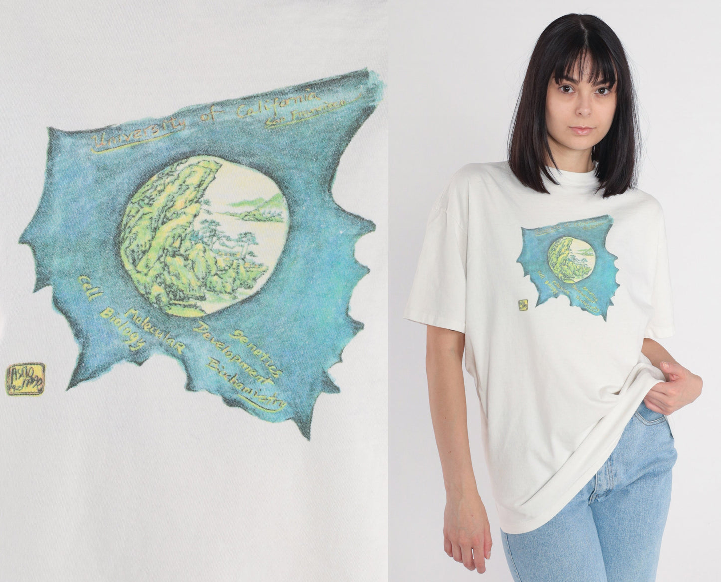 90s UCSF Science Department Graphic T-Shirt Earth Molecular Biology Extra Large