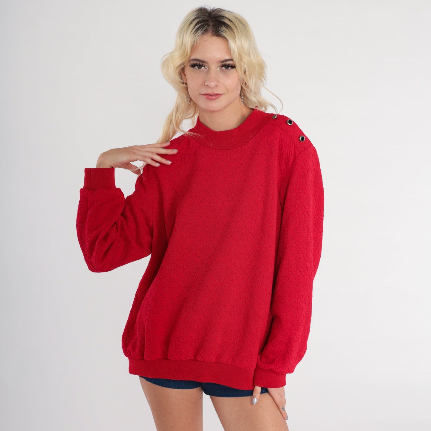 90s Alfred Dunner Nordic Snowflake Sweatshirt Red Fair Isle Pullover 1X
