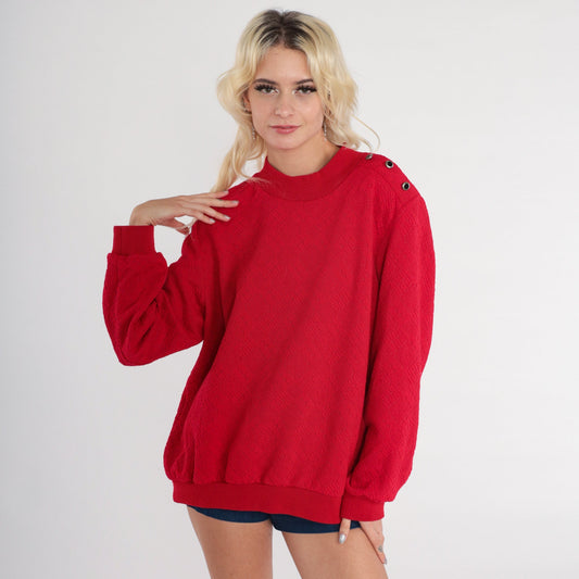 90s Alfred Dunner Nordic Snowflake Sweatshirt Red Fair Isle Pullover 1X
