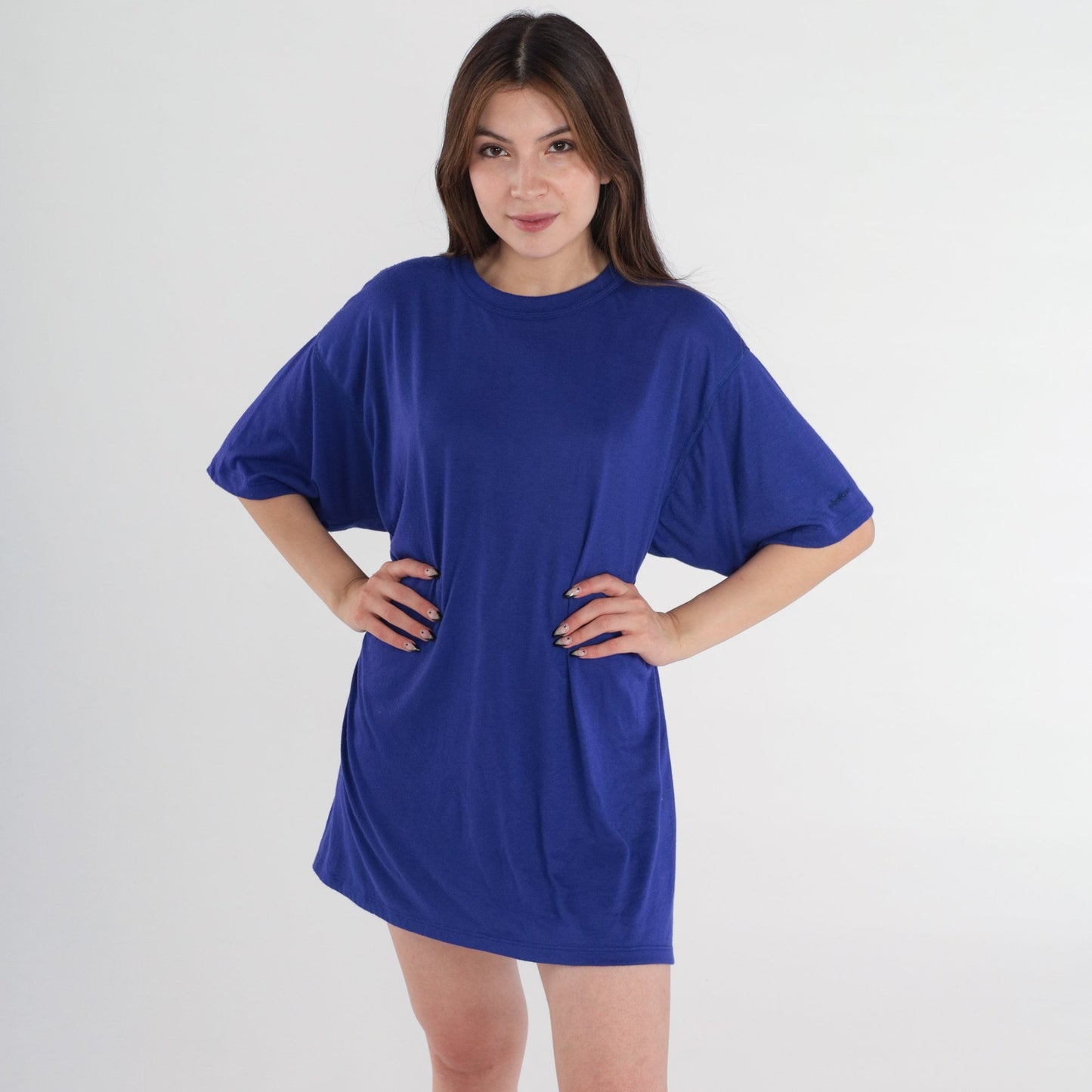 Y2K Duofold Indigo Blue T-Shirt Crewneck Short Sleeve Extra Large XXL