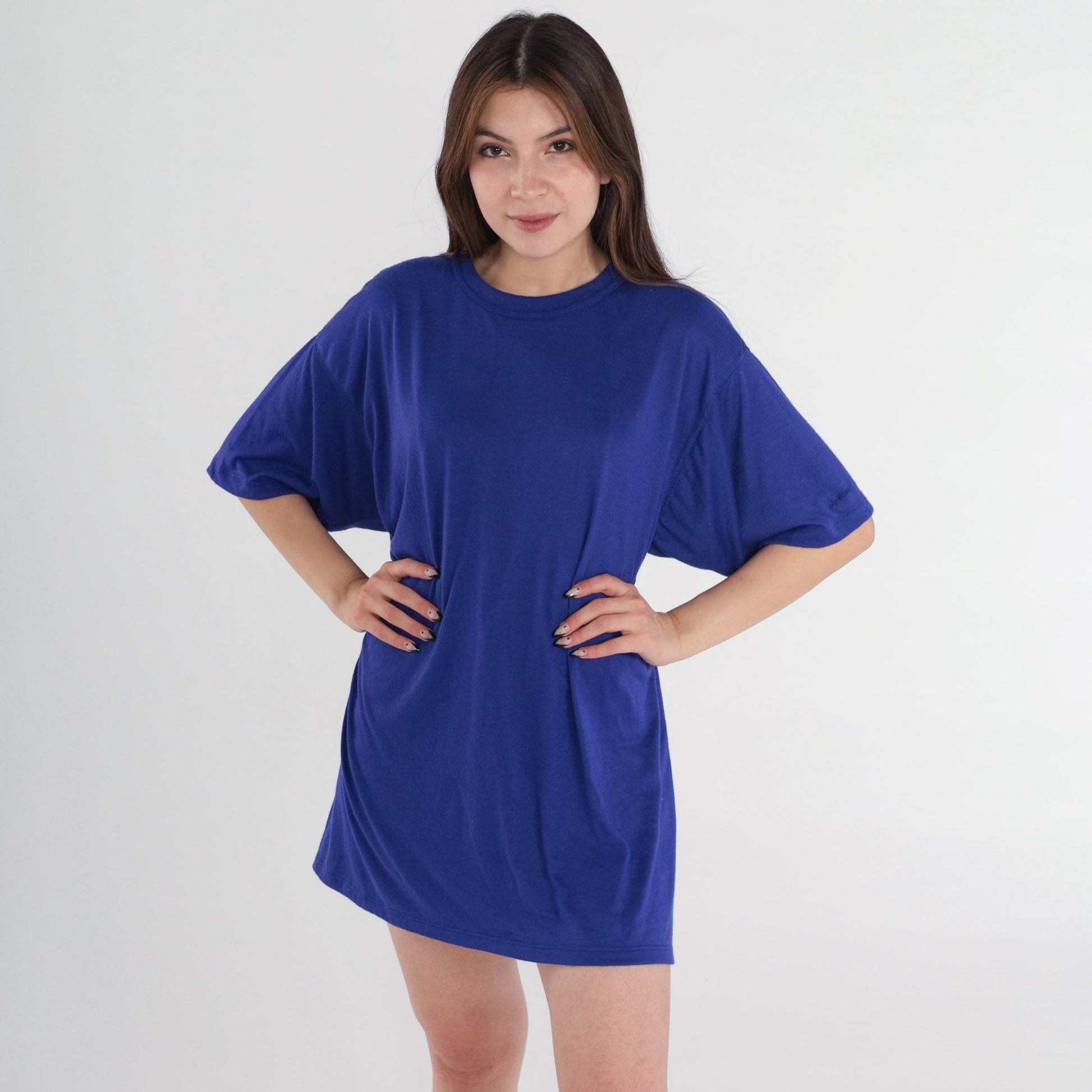 Y2K Duofold Indigo Blue T-Shirt Crewneck Short Sleeve Extra Large XXL