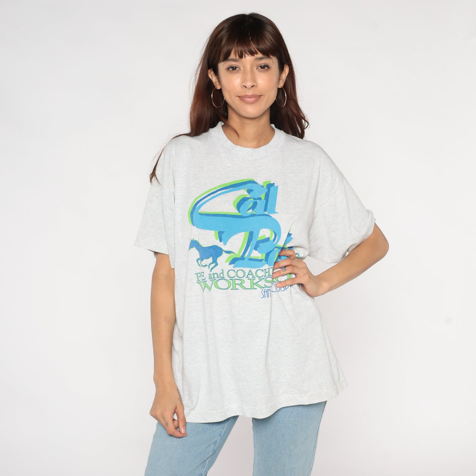 90s Cal Poly SLO Equestrian PE Workshop Graphic T-Shirt Single Stitch Extra Large