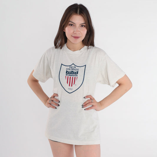 80s Delta Colorado All-America City Graphic T-Shirt Screen Stars Large