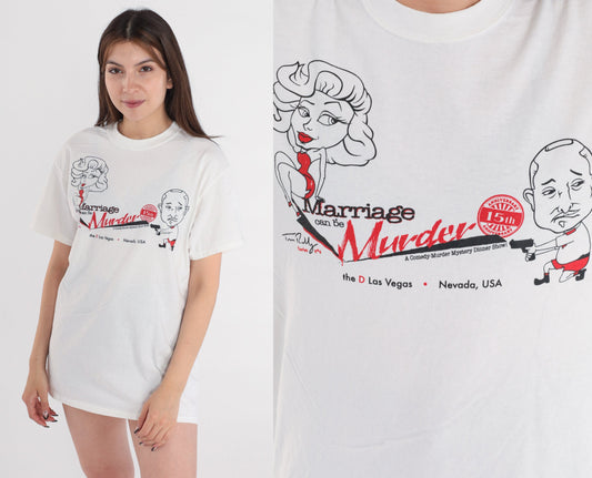 90s Marriage Can Be Murder Las Vegas Dinner Show Graphic T-Shirt Medium