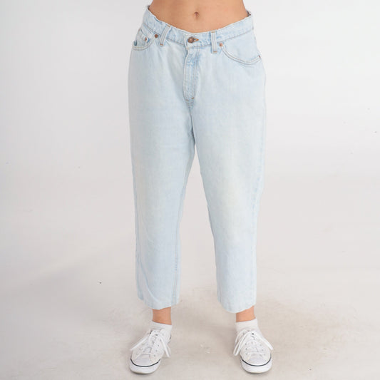 90s Levi's 512 High-Rise Mom Jeans Light Wash Tapered Cropped Medium Short