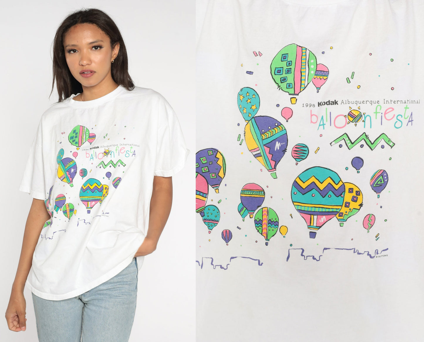 1998 Albuquerque International Balloon Fiesta Graphic Tee Cotton Large