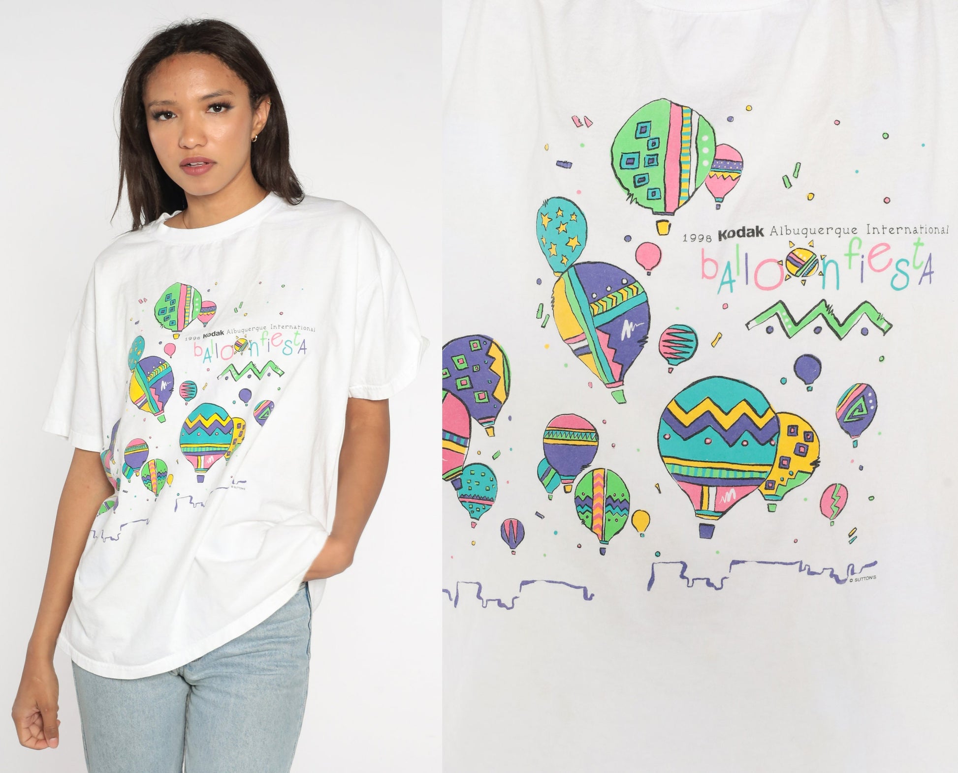 1998 Albuquerque International Balloon Fiesta Graphic Tee Cotton Large