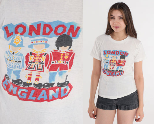 80s London England King's Guard Graphic T-Shirt Tourist Tee Extra Small