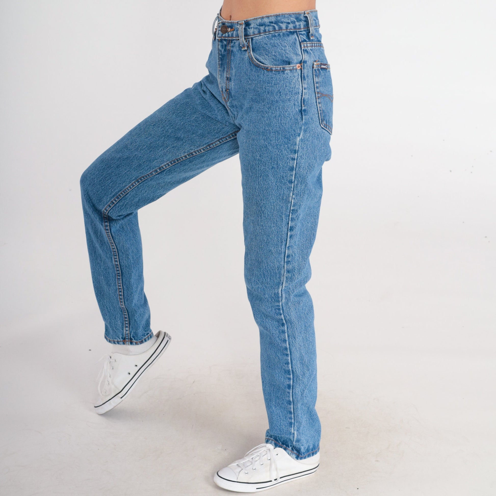 90s Jordache Blue Denim Jeans Mid Rise Straight Leg Extra Small XS