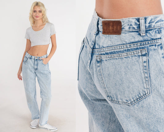 80s Calvin Klein Acid Wash Mom Jeans High Waist Tapered Denim Small