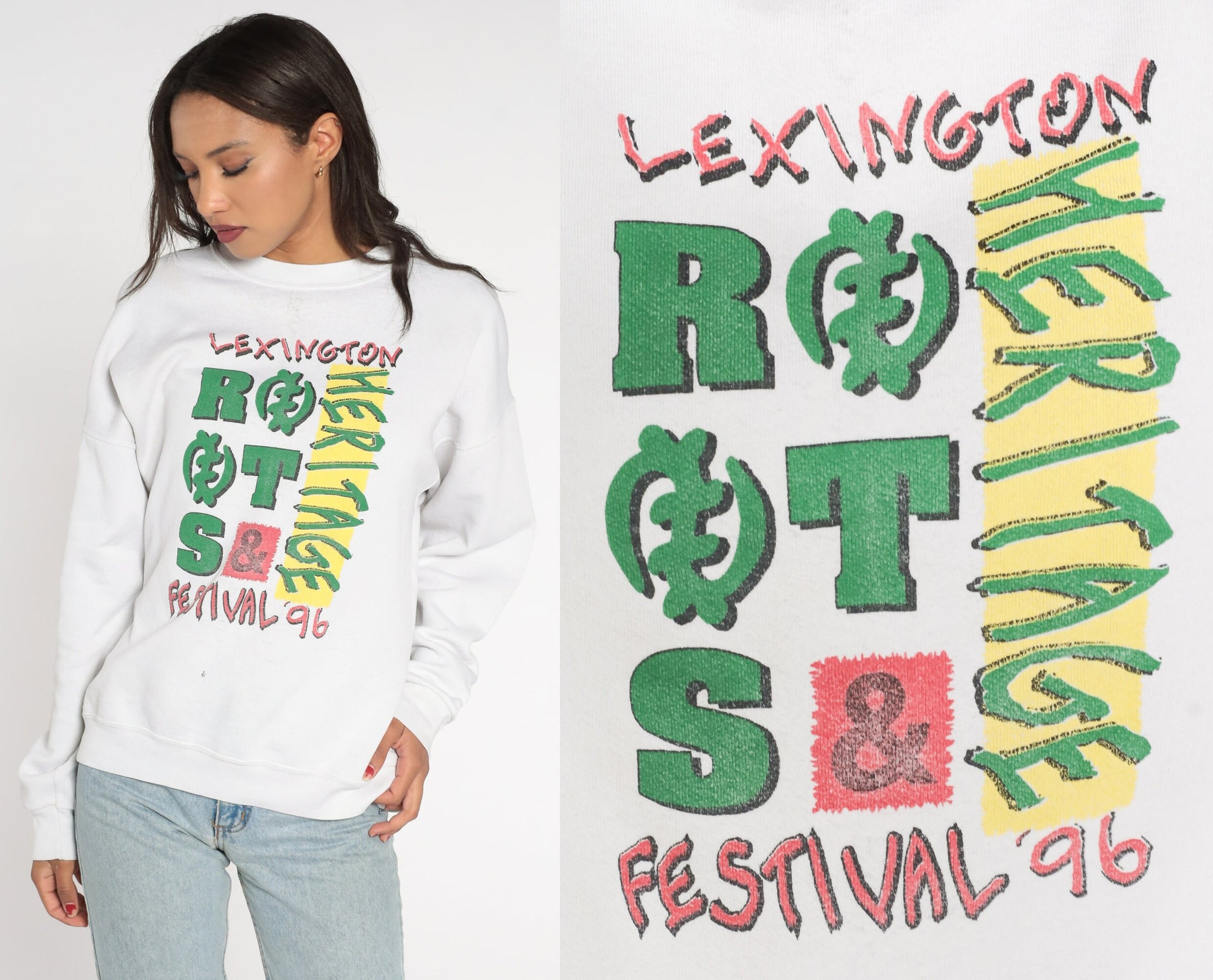 1996 Lexington Roots and Heritage Festival Sweatshirt 90s Kentucky Graphic Pullover Extra Large