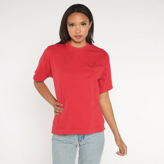 90s Dockers Red T-Shirt Embroidered Anchor Logo Cotton Tee Large