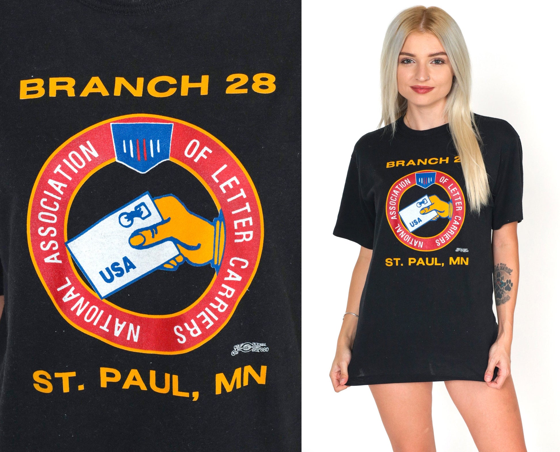 80s NALC National Association Letter Carriers Graphic T-Shirt St. Paul Minnesota Small