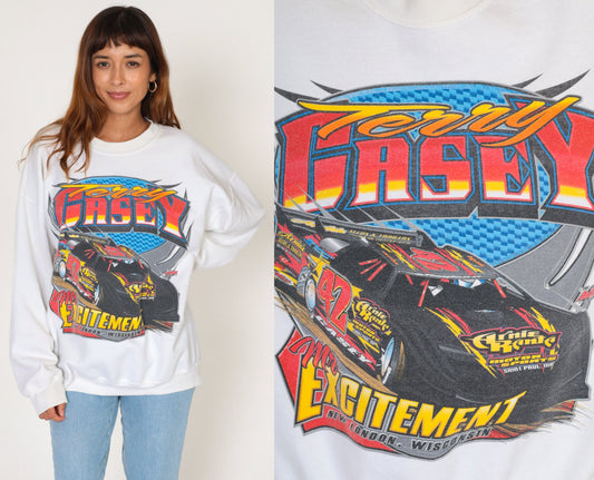 90s Terry Casey Mr Excitement Racing Sweatshirt Graphic Crewneck Extra Large