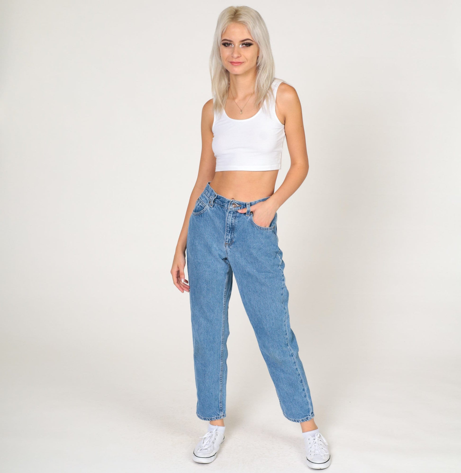 90s Liz Claiborne Mom Jeans Blue Denim Tapered Straight Leg Extra Small