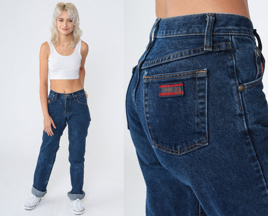 00s Twenty X Dark Wash Jeans Low Rise Straight Leg Distressed Extra Small