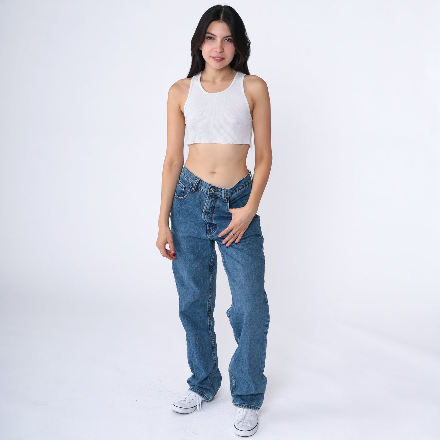 90s Armani Jeans High Waist Straight Leg Blue Denim Medium 30