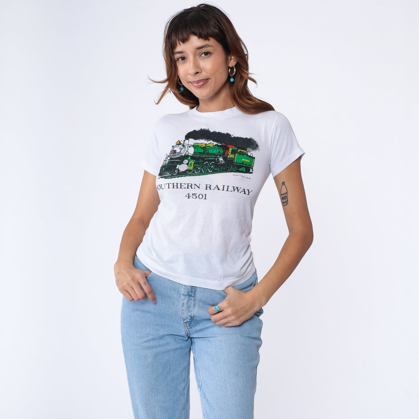 90s Southern Railway 4501 Steam Train Graphic T-Shirt Single Stitch Extra Small