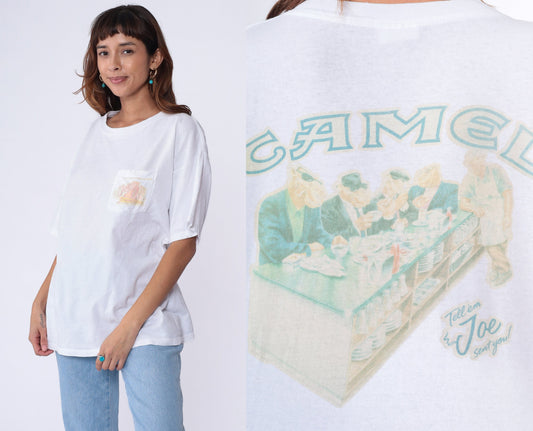90s Camel Joe's Diner Single Stitch T-Shirt Pocket Graphic Cotton Extra Large