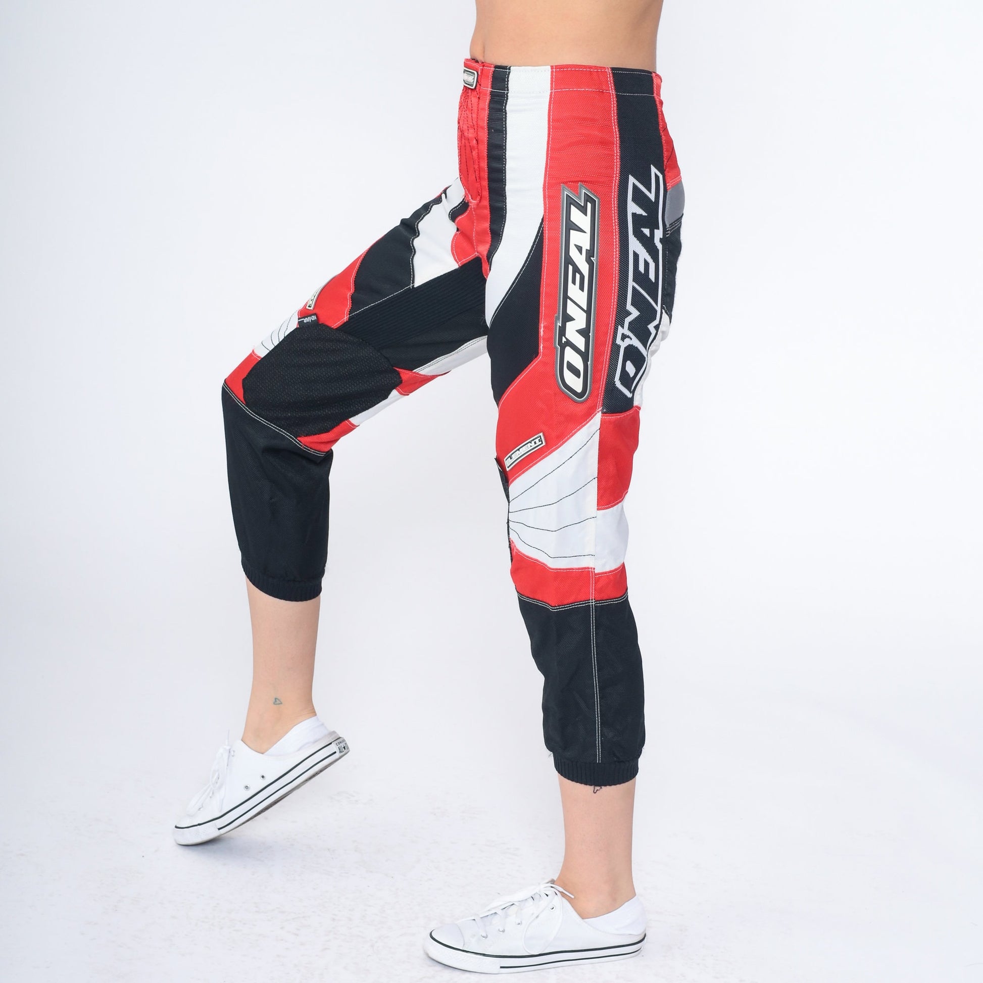 Y2K O'Neal Motocross Pants Red Black White Cropped Ankle Extra Small