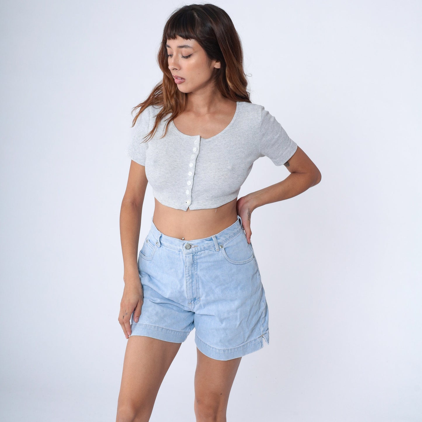 90s High Sierra Light Wash Denim Shorts High Waisted Jean Shorts Small 28