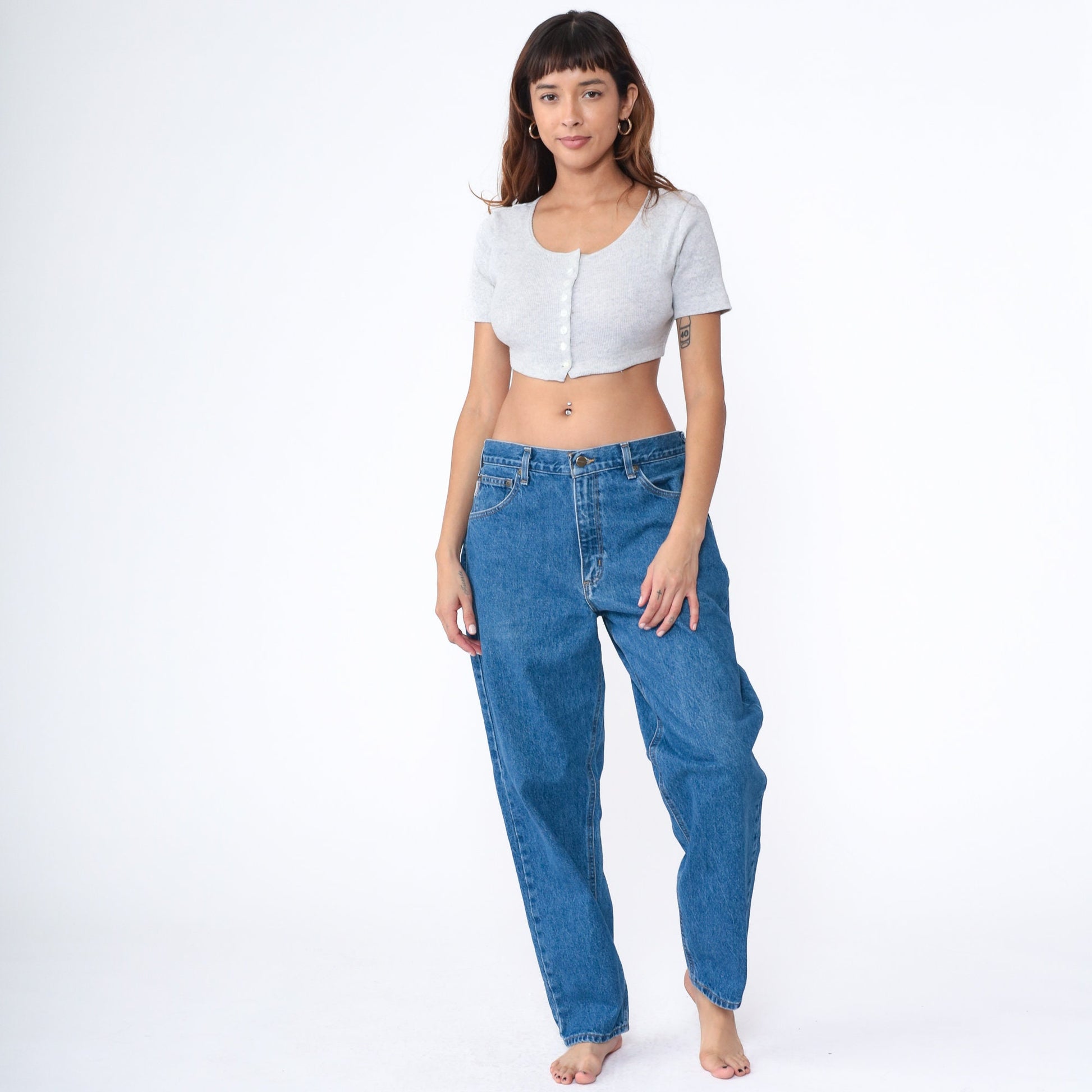 Carhartt 00s Workwear Jeans Blue Denim High Waist Relaxed Tapered Men's 36x30
