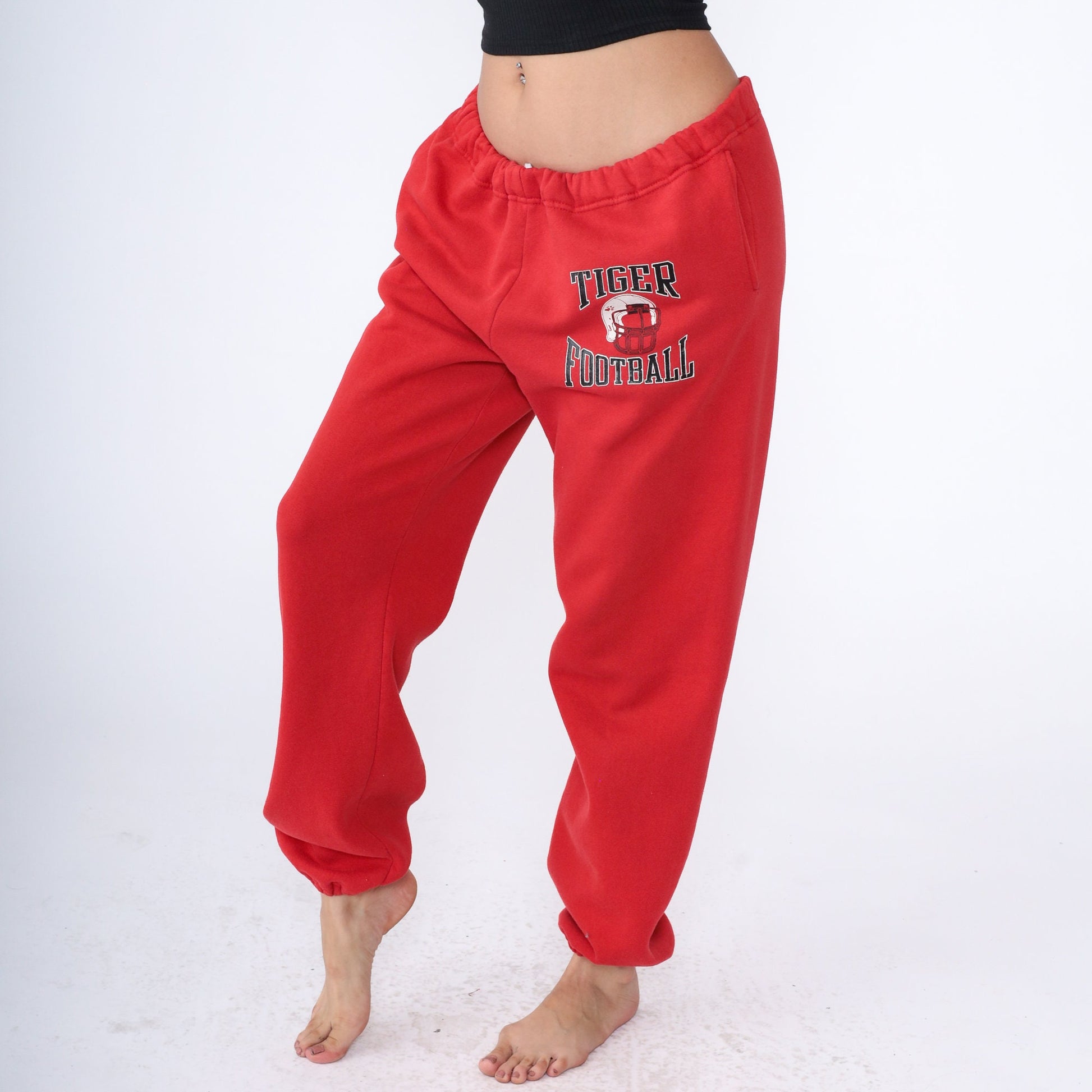 90s Russell Athletic Tiger Football Sweatpants Red Extra Large XXL