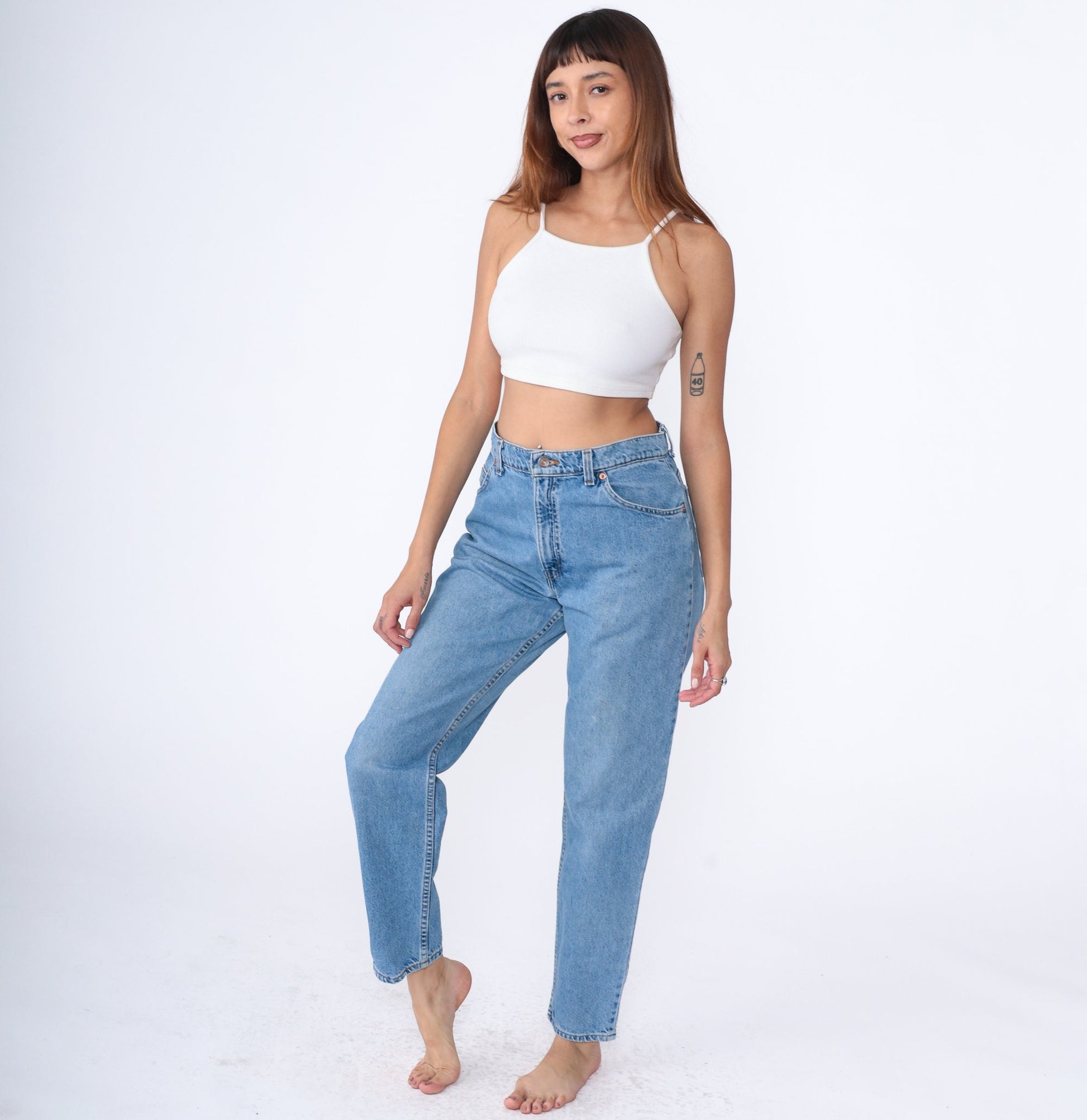 90s Levi's 951 High Waist Tapered Mom Jeans Medium Blue Denim Medium 10