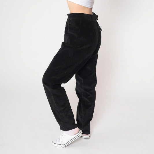 90s Liz Claiborne Black Corduroy Pants High Waist Tapered Small