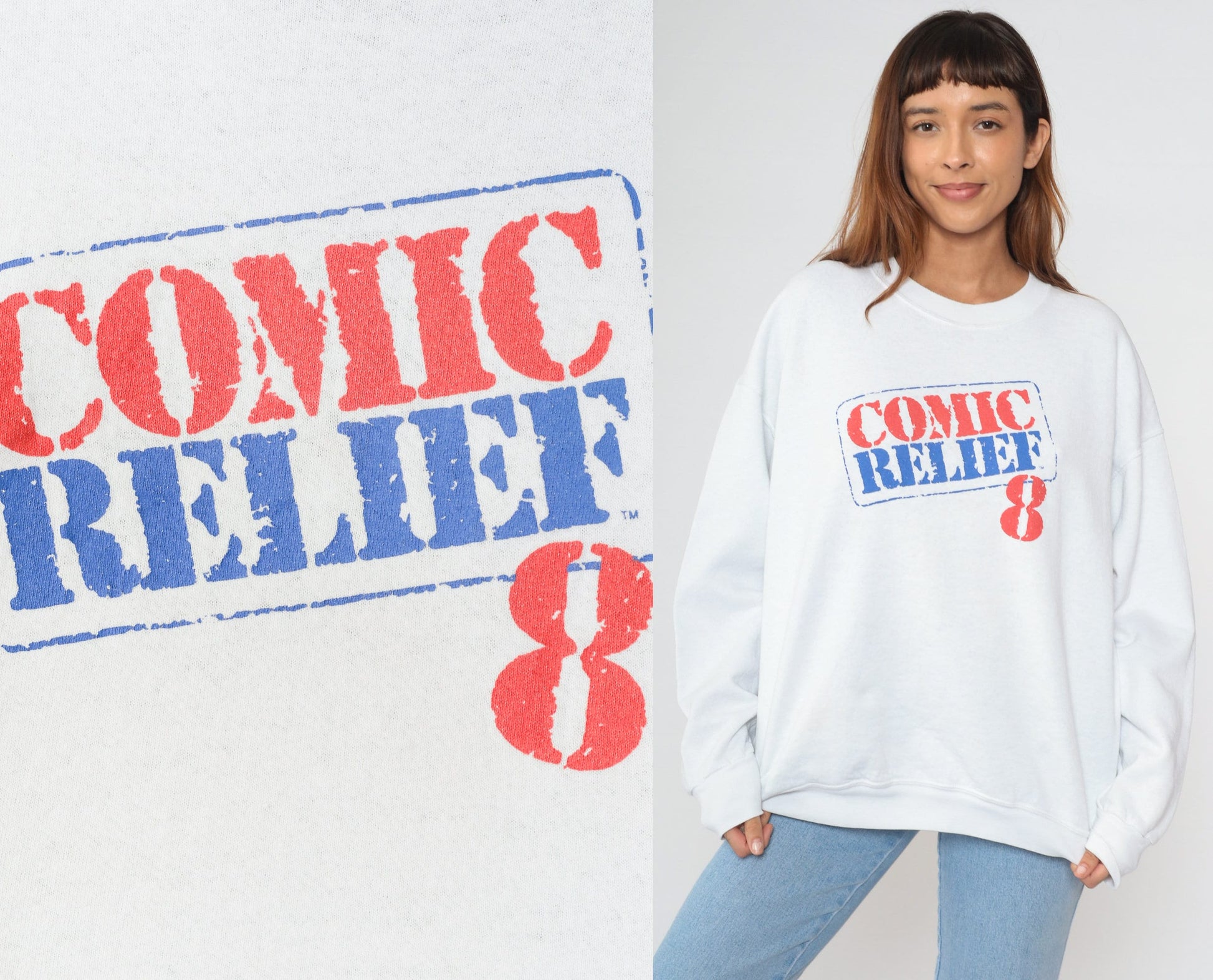 1998 Comic Relief Sweatshirt Robin Williams Whoopi Goldberg Billy Crystal 90s Graphic Extra Large