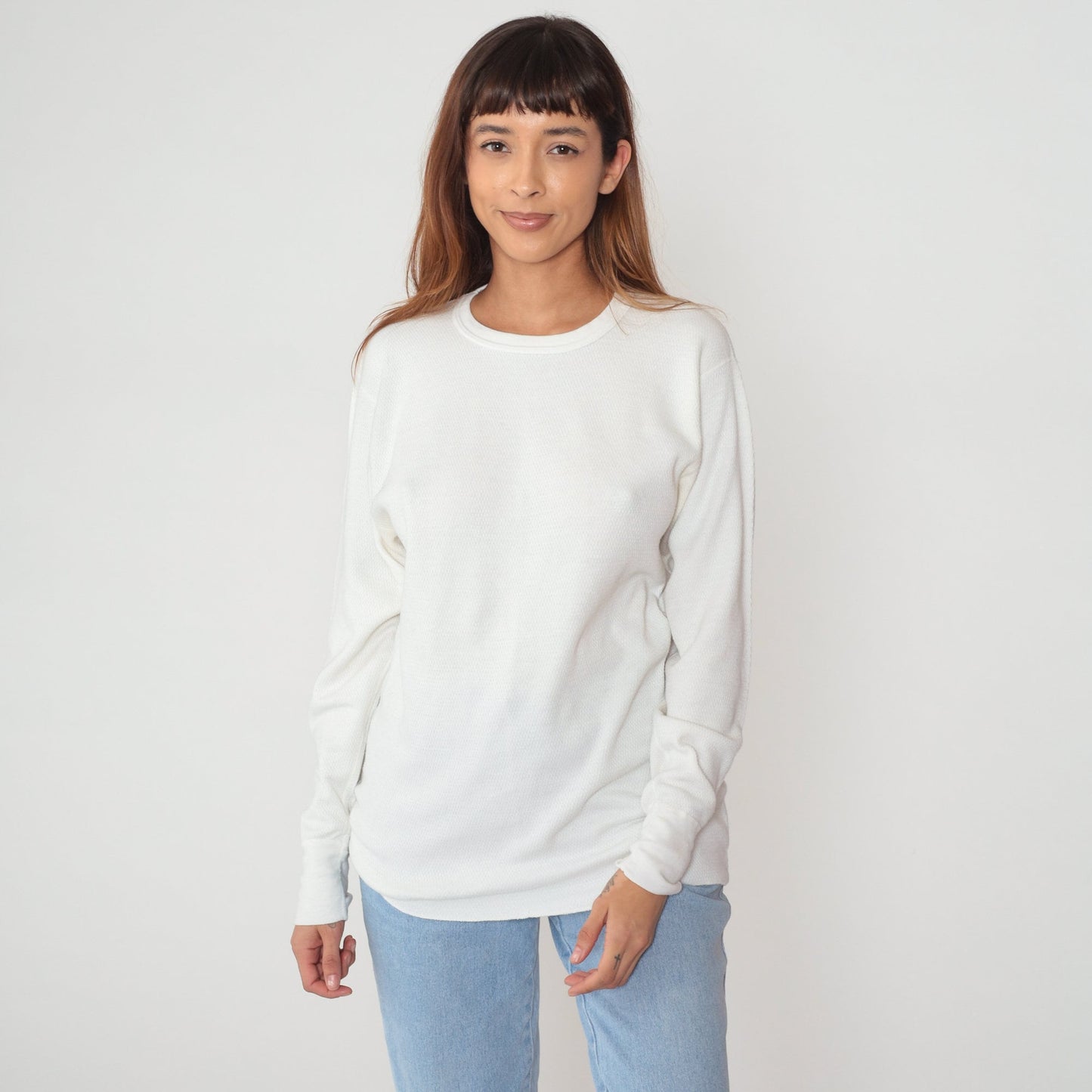 90s High Sierra White Thermal Waffle Knit Long Sleeve Tee Extra Large