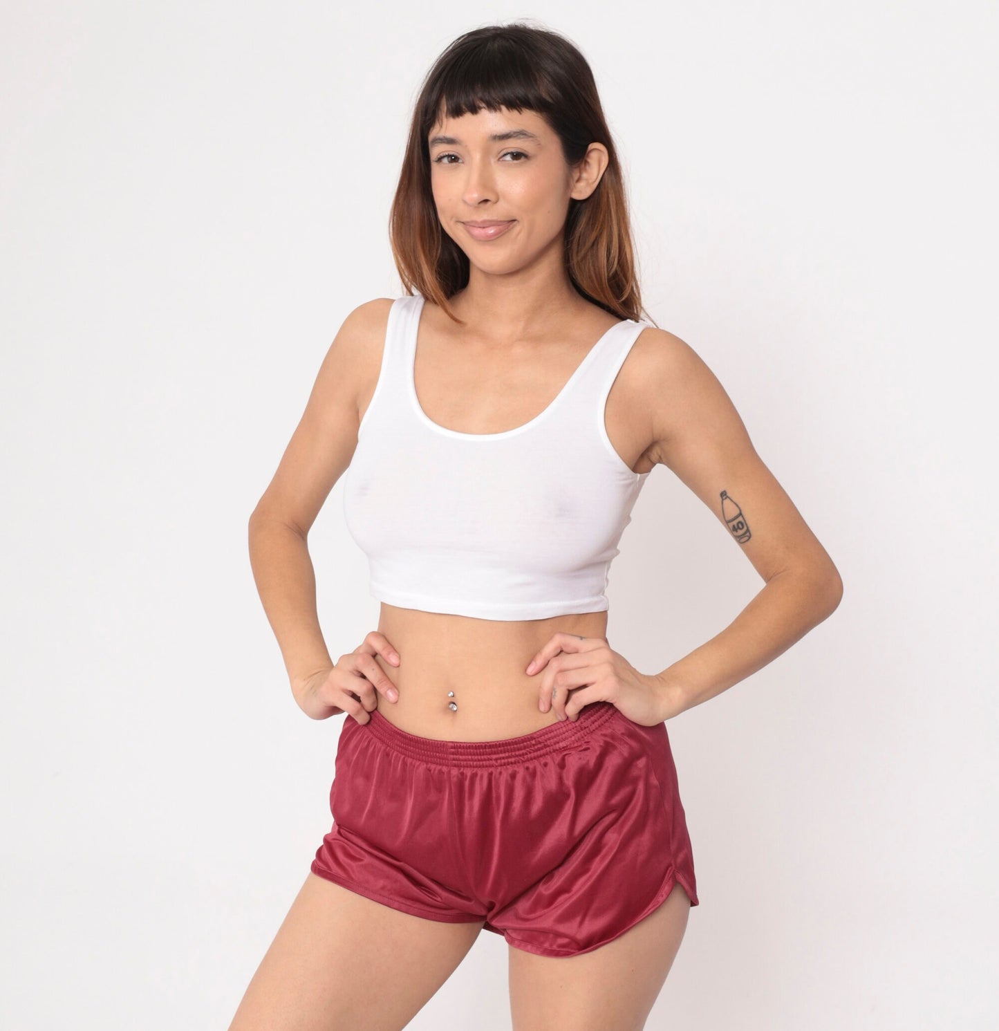 80s Soffe Gym Shorts Raspberry Red High-Waist Dolphin Cut Small