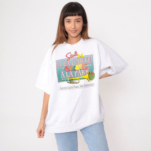 90s Stoli a la Carte San Francisco Festival Sweatshirt White Cutoff XXL