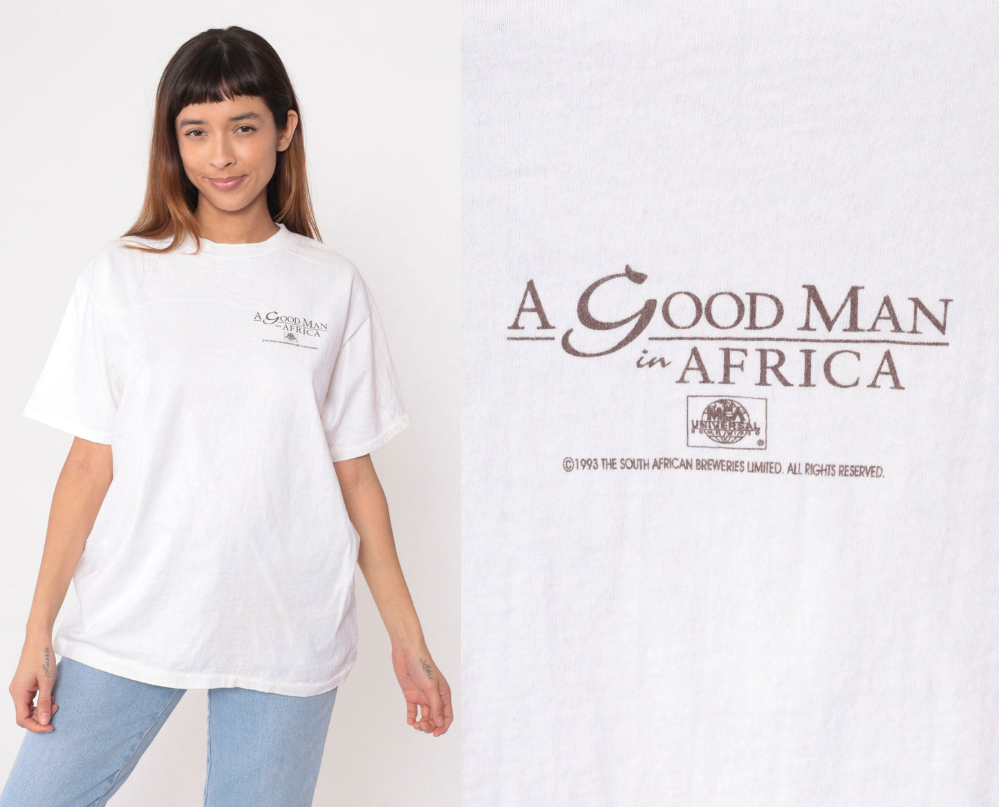 A Good Man in Africa 1994 Movie Graphic Tee White Cotton Large