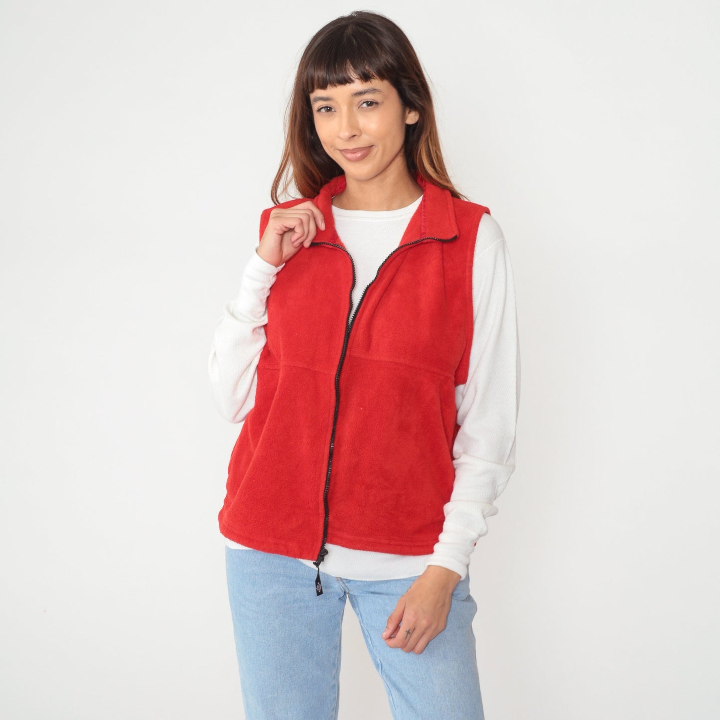 90s Red Fleece Zip Vest Alpine Tek Sleeveless Extra Large XXL