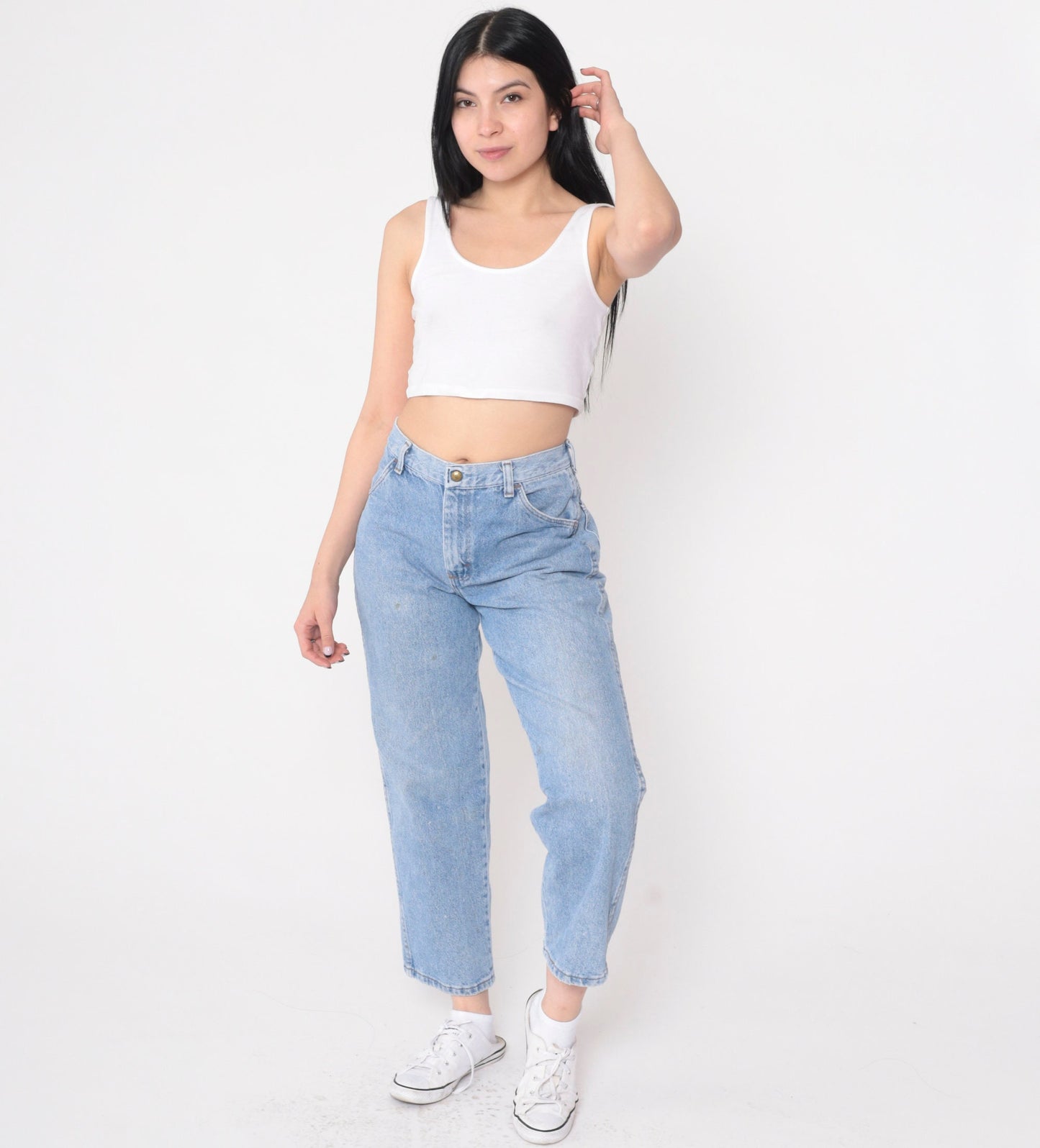 90s Rustler Straight Leg Jeans Mid Rise Blue Denim Ankle Small