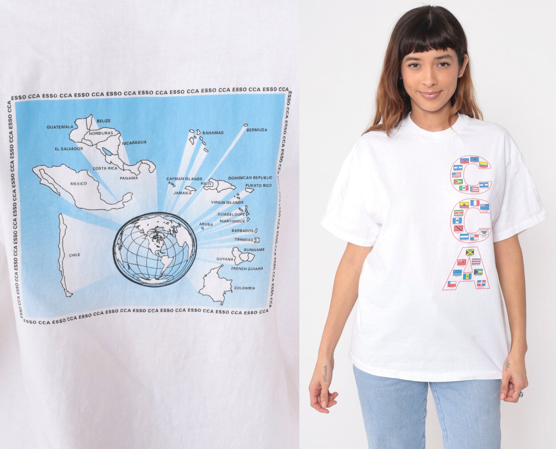 90s Clean Caribbean & Americas Oil Spill Preparedness Graphic Tee Cotton Large